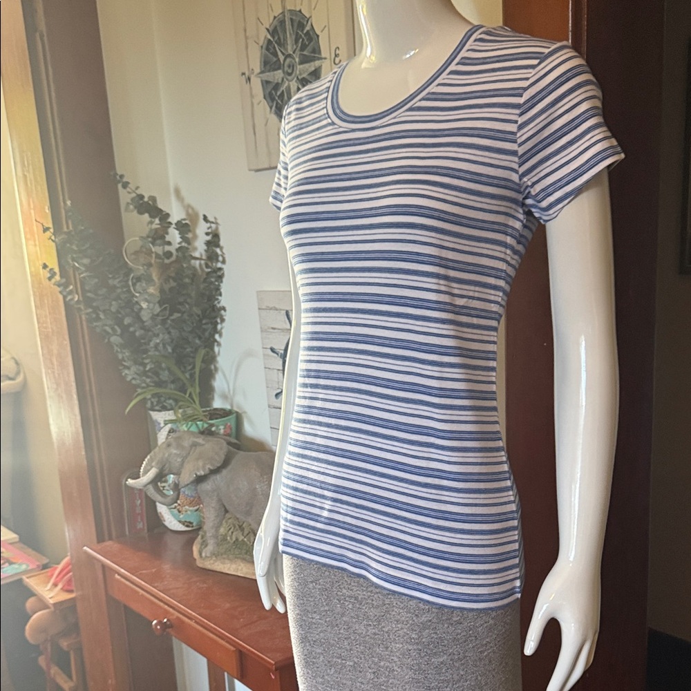 NWT northern reflections size small Striped Blue and White Women's cotton Top